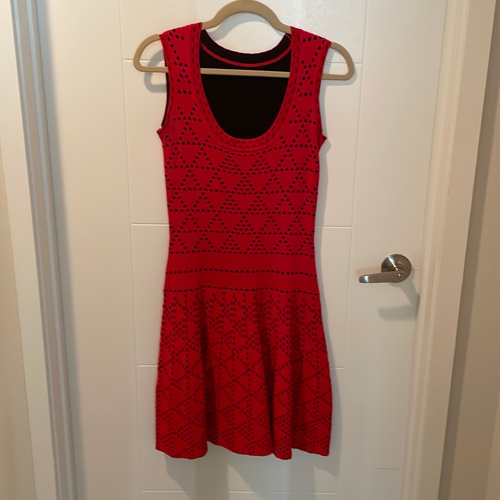 Nanette Lepore stretchy red dress, vintage